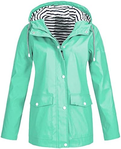 mint green rain jacket