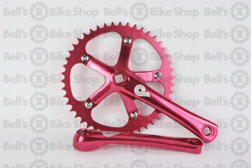 Pake Track Crankset RED 165mm 46T 1/8 Cranks Fixed Gear
