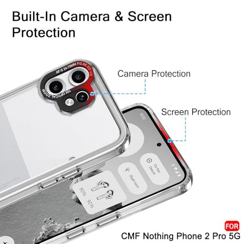 Image of TheGiftKart Hybrid Shockproof Back Cover Case for CMF By Nothing Phone 2 Pro 5G | Stylish Camera Border | Plated Buttons | Crystal Clear Hard Case for Nothing CMF Phone 2 Pro
