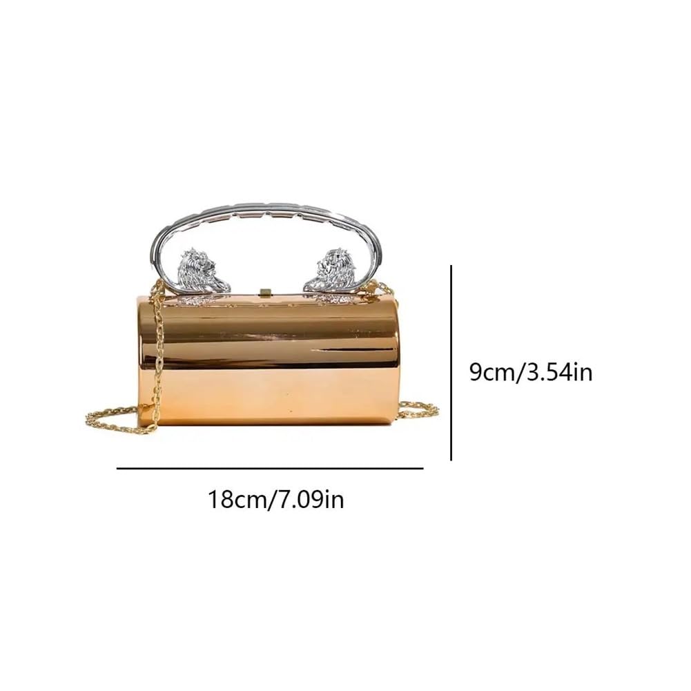Akrylowa torebka kopertówka cylindryczna damska torba crossbody z łańcuszkiem torebka solidna torba hobo na wesele studniówkę imprezę