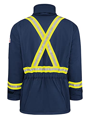 Bulwark Flame Resistant 7 oz Cotton/Nylon Excel FR ComforTouch Regular Deluxe Parka with Fully Insulated Stand-up Collar,Navy2