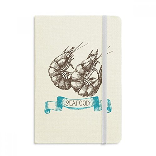 Carnet crevettes et fruits de mer A5 DIYthinker avec couverture en tissu rigide multicolore