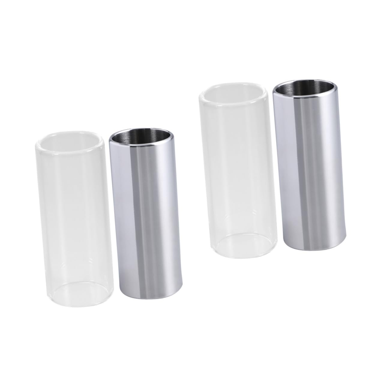 FAVOMOTO 2sets Keep Guitar from Sliding 70mm Glass Stainless Steel Guitar Slide Bass Slide 2pcs*2