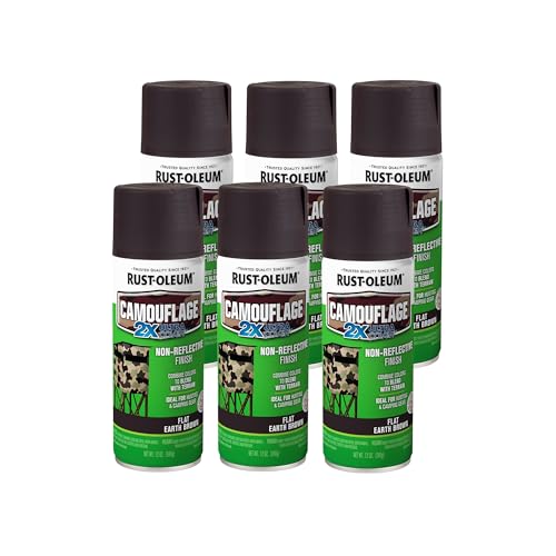Image of Rust-Oleum Camouflage 2X Ultra Cover Flat Earth Brown Spray Paint | Non-Reflective Finish, Outdoor Concealment, Hunting Blinds And Equipment, Multi-Surface Coverage, 12 Oz