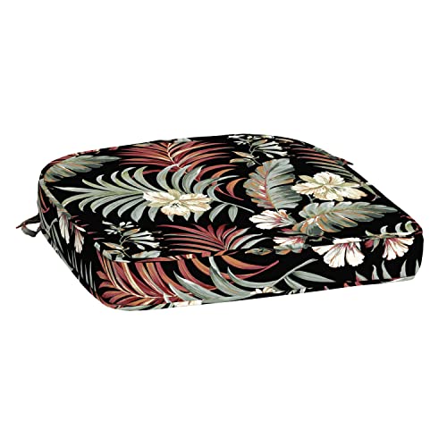 Arden Selections Profoam Essentials Outdoor Seat Cushion 19 X 20, Simone Black Tropical #TOP22