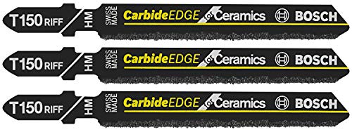 Bosch T150RF3 3-Piece 3-1/4 In. 50 Grit Carbide Special for Ceramics T-Shank Jig Saw Blades