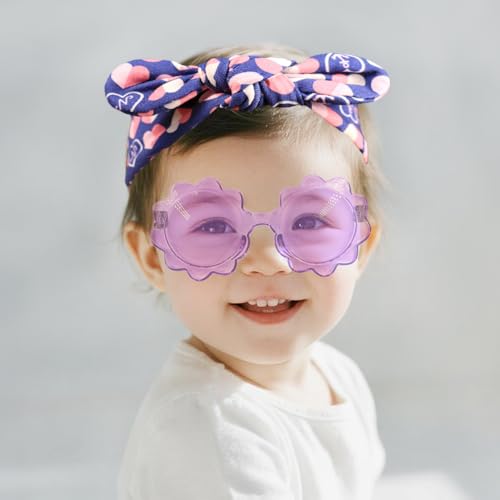 Colorful Bows Tie Headband for Baby Girls Newborn Stretchy Cotton Hair Bow Party Photo Shoots Shower Bow Hair Accessories for Toddler Infant (Purple 2, elastic)