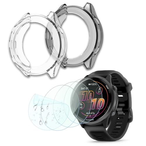 Protection Garmin Forerunner 570 pour le sport, pack de films souples et coques de running 47mm