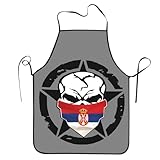 Serbien (Serbische Flagge) Herren Damen Schürze Maschinenwaschbar Kochschürze Verstellbare Grillschürze Für Gartenarbeit Gastronomie Malen