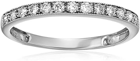 Vir Jewels 1/4 carat (ctw) Diamond Wedding Anniversary Band for Women, Half Eternity Round Diamond Engagement Ring 14K White Gold Prong Set with Milgrain 0.25 cttw, Size 8