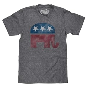 Tee Luv Men’s Faded Republican Elephant T-Shirt
