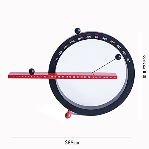Xinmier Magnetic Ball Perpetual Calendar Wall Calendar, Creative Magnetic Ball Wall Clock, Perpetual Wall Calendar,Creative Home Decor Calender For Novelty Office Home Bedroom Decor (Black Red) #TOP5