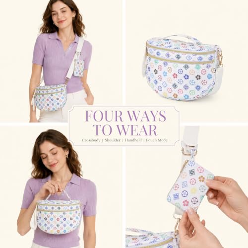 Image of Makes Checkered Crossbody Bag Bum Bag for Women with Pouch
