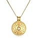 Produktbild Satya Jewelry Kette Damen Gold Extra Lang - Moon Necklace Runder Anhänger mit Blauem Mondstein - Silber 925 Vergoldet - NG1-MOON-L30