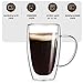 2-Pack 15 Oz Double Walled Glass Coffee Mugs with Handle,Large Insulated Layer Coffee Cups,Clear Borosilicate Mugs,Perfect for Cappuccino,Tea,Latte,Espresso,Hot Beverage,Wine,Microwave Safe
