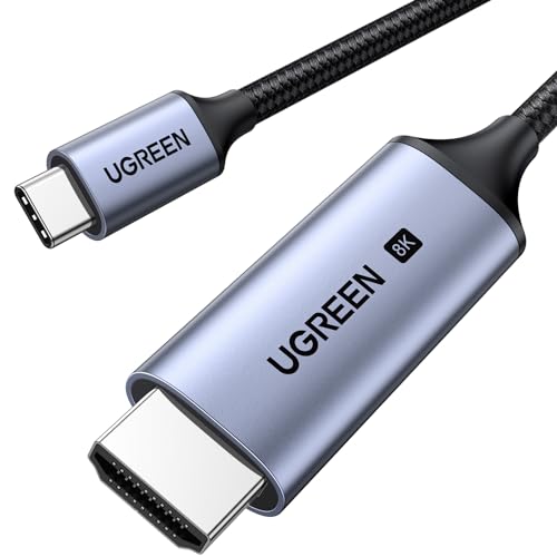 UGREEN USB C to HDMI Cable 8K@60Hz 4K@240Hz Thunderbolt 4/3 Type C to HDMI 2.1 Cable 48Gbps HDR HDCP2.3 Compatible for MacBook Pro Air iPad, Mac mini, iPhone 17 ProMax, Galaxy S26, Pixel 9,