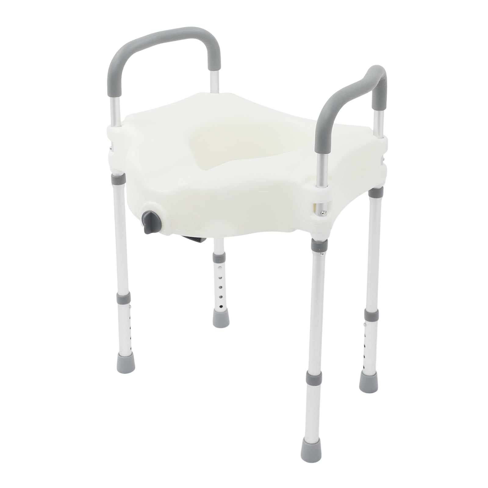 Asas de seguridad para inodoros para personas mayores, elevador de asiento de inodoro con reposabrazos, altura regulable, para baño privado