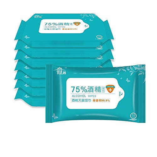 Preisvergleich Produktbild 75% alkoholsterilisierte Wischer, alkoholsterilisierte sterilisierte Wischer, 10-Packung tragbare Extraktionstasche, 10 Pack