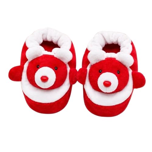 Baby Boys & Girls Fur Plain Cartoon Face Bear Brown Booties-image-9