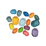 pädagogisches spielzeug ab 1 jahr 【Innovative Geschenke】: Die bunten Holzfelsen sind für die meisten Menschen ein innovatives Geschenk, da sie sich weich anfühlen, schön aussehen, hell in der Farbe sind und die Hand-Auge-Koordination verbessern und Geduld üben.