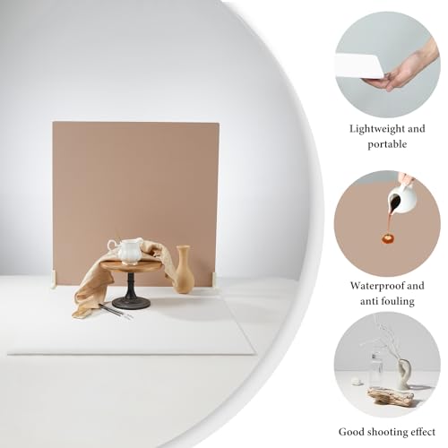 Image of 2-Sided 2 PCS Morandi Photo Backdrop Boards, Flat Lay Food Photography Background, Durable Waterproof Product Photography, 24x24 Inch, BEIYANG