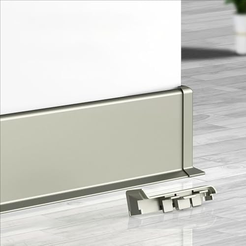 Zócalo Pared Revestimiento de zócalo de pared de baño personalizable, Cubre Rodapié Flexible de Aluminio para Esquina Redonda, Rodapiés de garaje para armarios/ oficina/ sótano/ gimnasio(L 48ft/14.5m)
