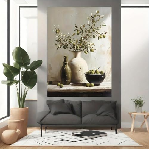 Affiche branches d'olivier 90x145cm décoration salon esprit nature
