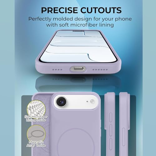 Image of iPhone 17 Air Silicone Magsafe Case | Shock Proof Design & Camera Protection | Premium Rubberised Apple iPhone 17 Air Cover (Microfiber Lining) | Magnetic Liquid Silicone - Purple