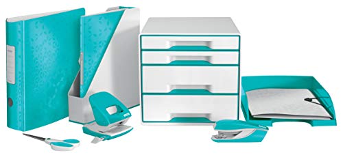 Agrafeuse Petrus turquoise de bureau en métal résistant