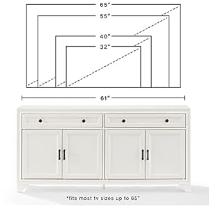 Crosley Furniture Tara Modern Farmhouse Sideboard Buffet Cabinet with Storage, Distressed White Crosley Furniture Tara Modern Farmhouse Sideboard Buffet Cabinet with Storage Distressed White