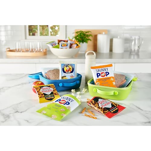 Image of SkinnyPop Family Favorites Variety Pack, Original and White Cheddar Popcorn, Dot's Original and Honey Mustard Pretzels, Pirate's Booty Aged White Cheddar, 0.5oz and 1oz Bags (18 Count)