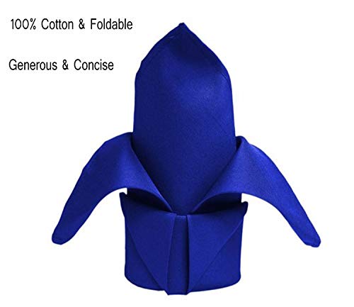 Getfitsoo Cloth Napkins Set Of 6, 100% Cotton Cloth Napkins For Everyday Use Reusable, Perfect As Christmas Cloth Napkins/Thanksgiving Cloth Napkins For Dining Table (Blue) #TOP2