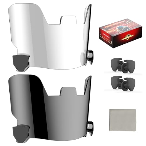 Image of 2 Pack Football Helmet Visors, Clear and Black | Clear and black visor set with two hardware kits for game and practice rotation