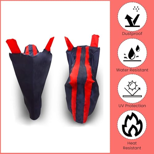 Image of Mototrance All Weather Protection Two Wheeler Cover for All Bikes /Royal Enfiled /Upto Pulsar 160CC to 350CC | Anti Dust, Water Resistant, Heat Resistant, UV Proof with Mirror Pocket | Arc Red