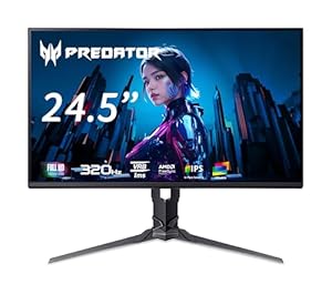 acer Predator XB253Q F3 Gaming Monitor 24.5 Zoll (62 cm Bildschirm) Full HD, IPS, 320Hz DP, 240Hz HDMI, 1ms(VRB), DP 1.4, 2xHDMI 2.0, höhenverstellbar, drehbar (Pivot), FreeSync Premium