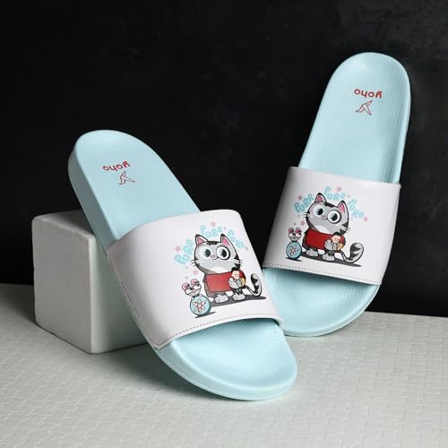 Image of YOHO Sliders for Women | Comfortable and Lightweight Slides | WB Cartoon & Comic Characters: Tom & Jerry, Big Bang Theory, Friends, Games of thrones and Wonder Woman Footwear for Girls