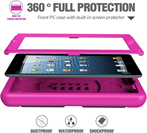 Bmouo Kids Case For Ipad 2Nd 3Rd 4Th Generation, Ipad 2 3 4 Case - Built-In Screen Protector, Shockproof Convertible Handle Stand Friendly Kids Case For 9.7” Ipad 2Nd 3Rd 4Th Generation - Rose #TOP24