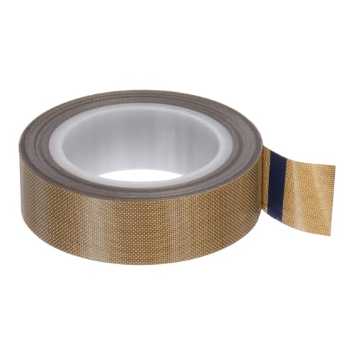 Image of HARFINGTON Fabric PTFE Tape Roll, 0.6 inch x 16ft High Temperature PTFE Adhesive Tape 0.18mm Thickness for Vacuum Sealer Machine Hand Sealers, Brown