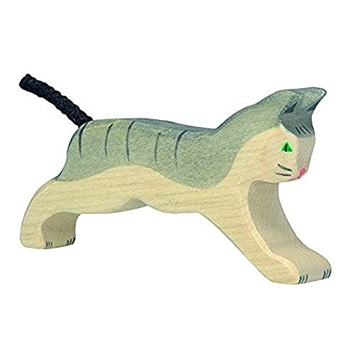 Holztiger Cat Running, Wood, Small