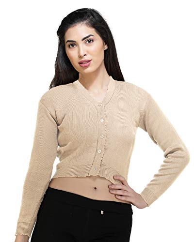 Image of Women Winter Wear V-Neck Full Sleeves Regular Fit Woollen Blouse