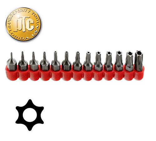 Pro-Grade 13pc Tamper Proof Torx Star Bit Set T-4 To T-40 - Taiwan by Pro Tools