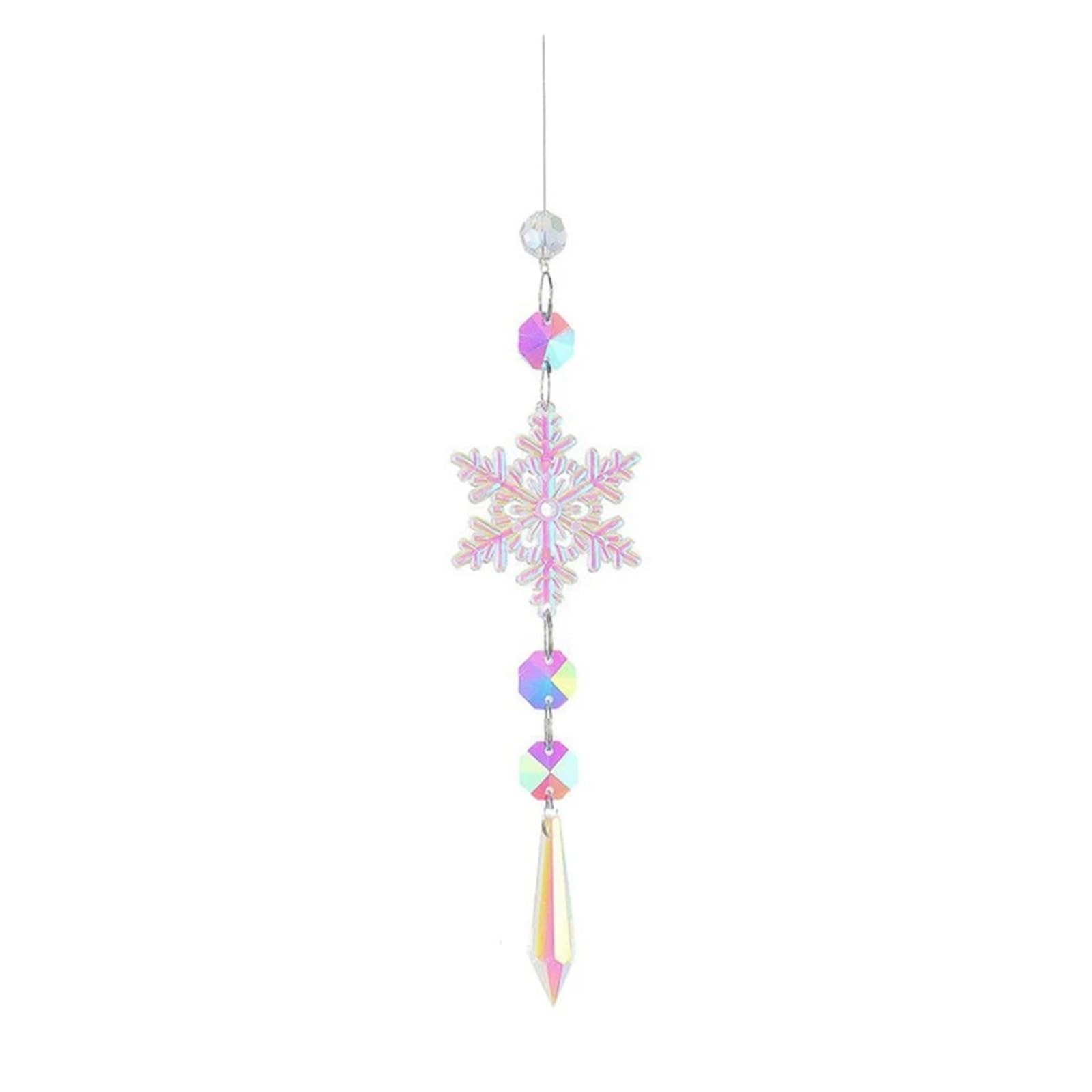 Yupliodsx Style-B Crystal Suncatcher Wind Chimes Window Crystal Suncatcher Pendant Snow Sun Catchers To Hang Prismas Decoration Room Garden(Style-B)