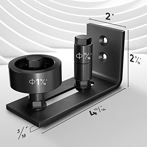 Easelife Sliding Barn Door Bottom Floor Guide,Adjustable Roller,Wall Mount System,Flush Flat Bottom Design,8 Assemble Setup Options,Fit All Size Door,Black #TOP6