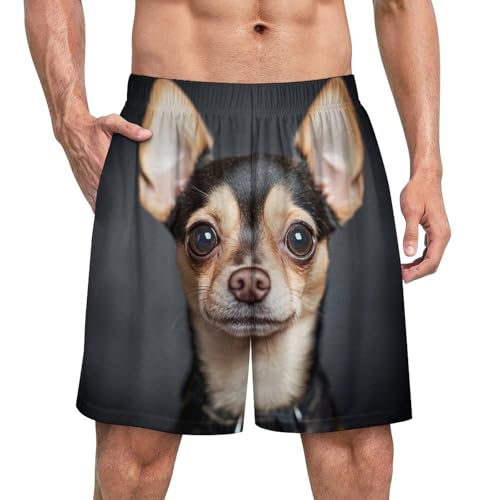 Men's Soft Breathable Lounge Shorts, Elastic Pajama Bottoms Shorts Lightweight Sleepwear