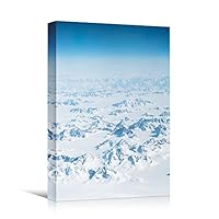 Canvas Wall Art Snowy Tops Cool Dramatic Mountain Nature Photography Romantics - 12x18 inches