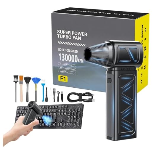 Compressed Air Duster,5 Gear Adjustable Cordless Air Duster,130,000 RPM Brushless Motor Electric Air Blower for PC,Air Duster Rechargeable Keyboard Cleaner,Handheld Mini Blower for Car & Household