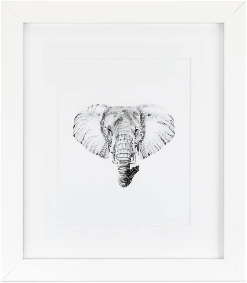 ArtToFrames 8x32 inch Satin White Frame Picture Frame with 2 Inch Single Super White Mat, SingleMat-FRBW26074-8x32-61