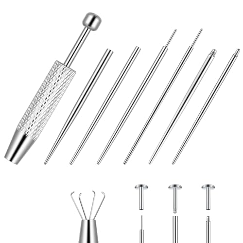 AOOSA 8 Pièces Kit d'Outils de Piercing, Outil d'Insertion Conique, Outil de Changement de Piercing pour Changer de Bijoux, pour Oreille, Nez, Lèvre et...