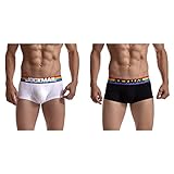 JOCKMAIL 2PCS/Pack Men's Boxer Briefs Mens Briefs Mens Underwear Mens Cotton Briefs Low Rise Underwe