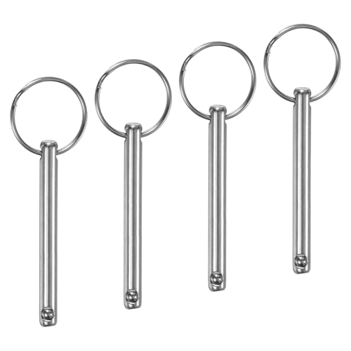 M METERXITY 4 Pcs Goupilles à Dégagement Rapide, 6mm Diameter, 47mm Longueur d'Utilisation de Goupille Supérieure Bimini, 60mm Longueur Totale Goupilles de Quincaillerie en Acier au Carbone